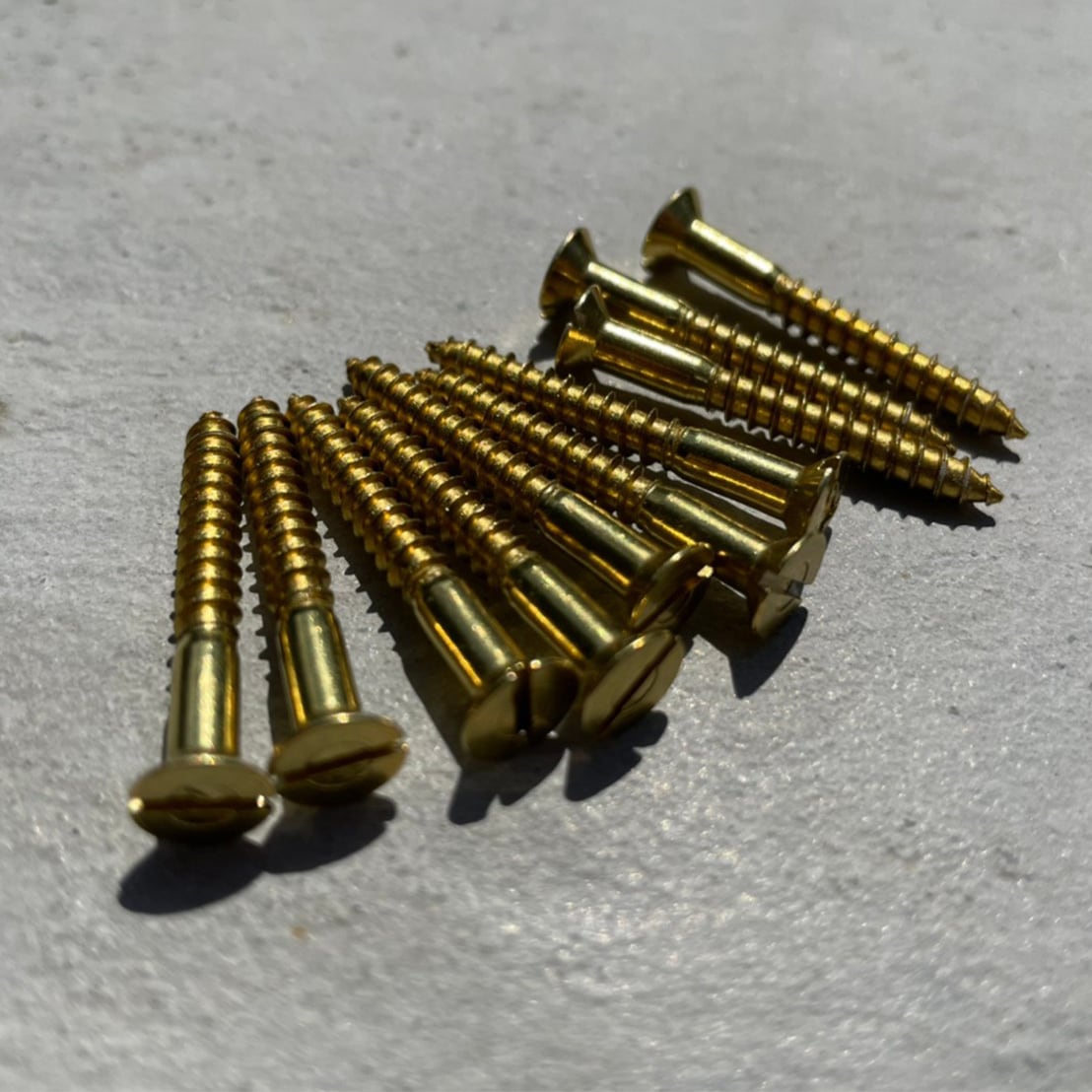 真鍮無垢　アンティーク皿ネジ(－)3.8×32ｍｍ　10本